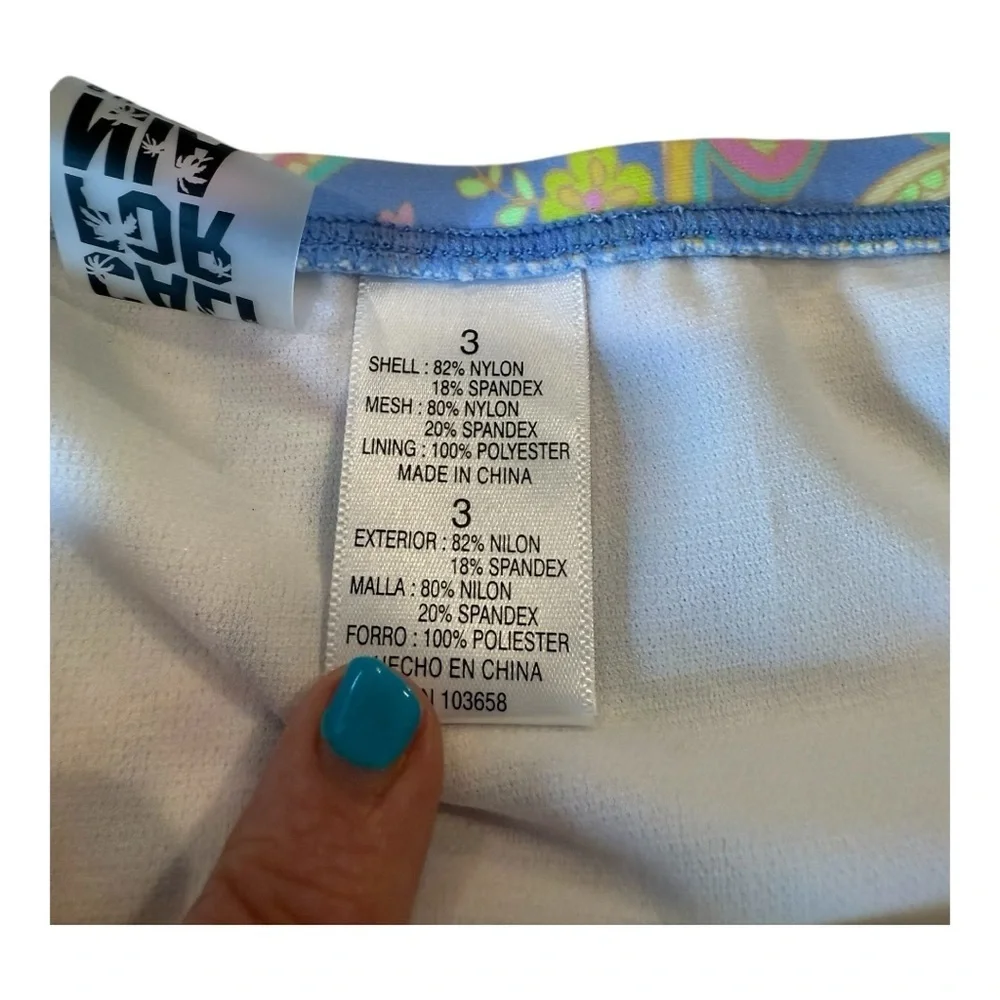 California High Waist Drawstring Full Bottom Pastel Paisley Swim Separate